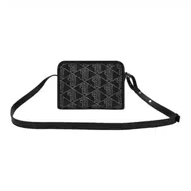 Lacoste Classic Logo Denim Shoulder Bag Black