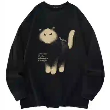 EVE Jeans Cartoon Cat Long Sleeve T-Shirt