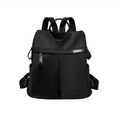 纳兰杜 大容量轻便休闲简约时尚高级感学生高中生初中生 织物 背包双肩包 大号 女款 米白色/子夜黑