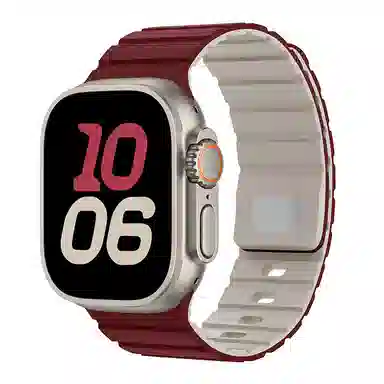 亿祈发 表带 苹果适用 硅胶材质 磁吸双色硅胶表带男女通用