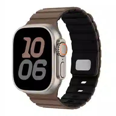 亿祈发 表带 苹果适用 硅胶材质 磁吸双色硅胶表带男女通用