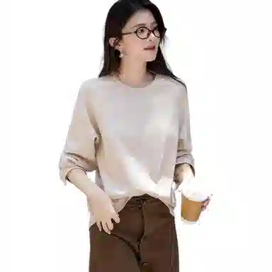 【dme】 秋季简约风圆领宽松藏肉小个子舒适纯色时尚百搭休闲卫衣 女款