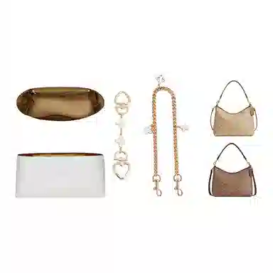 匠心手工坊 适用蔻驰流浪包延长链加长链条装饰链 内胆超轻防水杜邦纸内衬袋 金属合金 包肩带 女款 直金色/白利色