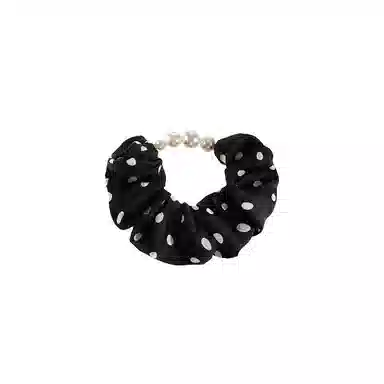 水中玉 温柔气质缎面仿珍珠大肠发圈扎头低马尾丸子头发饰 布艺 头绳 女款