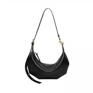 纳兰杜 通勤时尚百搭休闲女包简约 牛剖层革拼合成革 斜挎包单肩包 大号 女款 子夜黑/米白色