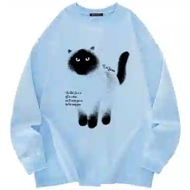 EVE Jeans Cartoon Cat Long Sleeve T-Shirt