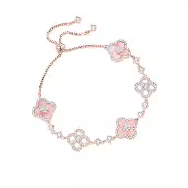 正大福 星芒满天星 四叶草精致轻奢简约高级感森系甜美温柔气质氛围感 合金 手链 男女同款情侣款