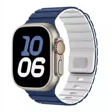 亿祈发 表带 苹果适用 硅胶材质 磁吸双色硅胶表带男女通用