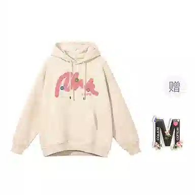 棉购 印花连帽宽松套头加绒加厚慵懒风外套卫衣 女款