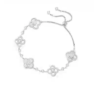 正大福 星芒满天星 四叶草精致轻奢简约高级感森系甜美温柔气质氛围感 合金 手链 男女同款情侣款