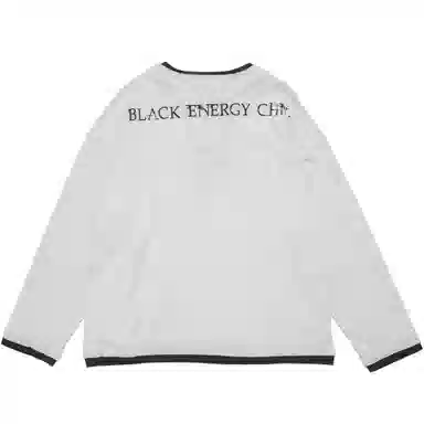 STRANGER LAB Vintage Henry Collar Printed Long Sleeve Tee