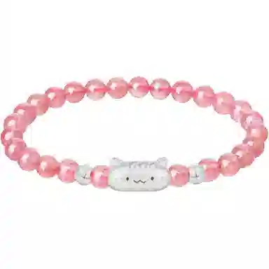 【S999足银纯银 福气满满】 七七银饰 招财猫咪萌趣卡通创意 纳福转运珠 财源滚滚 萌猫 精致轻奢时尚小众#好运 玛瑙 手串 男女同款情侣款