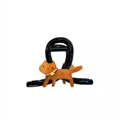 丹琴 韩系可爱动物小猫咪 高级感个性抓夹中号发卡后脑勺盘发鲨鱼夹头饰 亚克力 发夹 女款