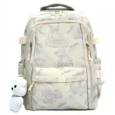 维多利亚旅行者 小熊印花大容量初高中大学生旅行通勤 尼龙 双肩包 常规 男女同款情侣款 印花