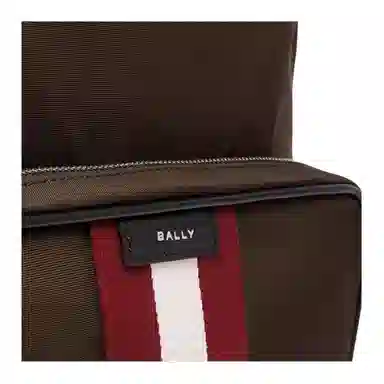 Bally Logo Zip Backpack Large Green