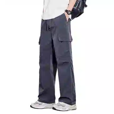顶峰保罗 美式潮牌冰丝薄款无性别主义户外多口袋工装裤宽松直筒阔腿运动伞兵裤休闲裤 男女同款