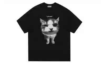 Pirkadat Vintage Cat Print T-Shirt