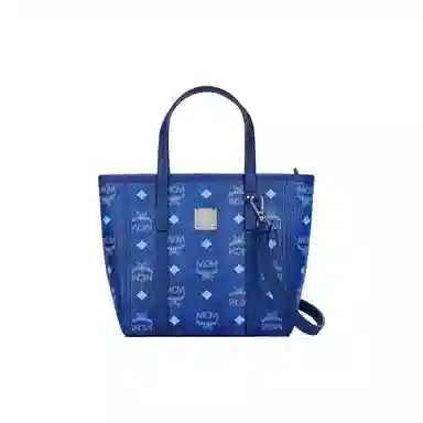 MCM Toni Visetos Tote Bag Blue