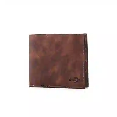 Jeep Leather Short Wallet Brown