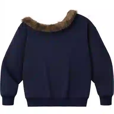 PSO Brand Detachable Fur Collar Sweatshirt