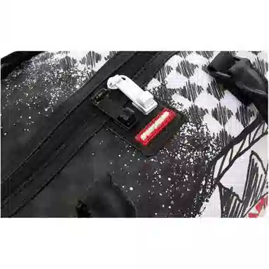 SPRAYGROUND Shark Mouth Graffiti Checkerboard PVC Bag