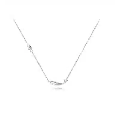 【纯银999 | 鲸梦入海】 六桂福珠宝 小众设计经典百搭高级感学生日常简约精致轻奢通勤极简约会温柔气质可调节锁骨链 足银 项链 女款