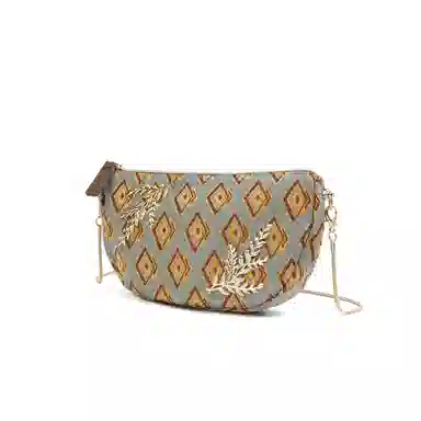 雅诗兰黛【定制化妆包】伊朵 菱间金叶 简约 精致 文艺感  少女心 法式浪漫 约会 通勤 复古凌格帆布化妆收纳包 便携