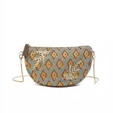 雅诗兰黛【定制化妆包】伊朵 菱间金叶 简约 精致 文艺感  少女心 法式浪漫 约会 通勤 复古凌格帆布化妆收纳包 便携