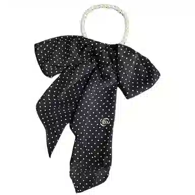 艾佳微 高级感波点玫瑰珍珠夏季薄款系脖飘带围巾百搭长条丝带 丝巾 男女同款情侣款