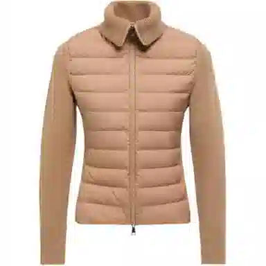 Moncler Padded Corduroy Padded Wool Zip-Up Cardigan