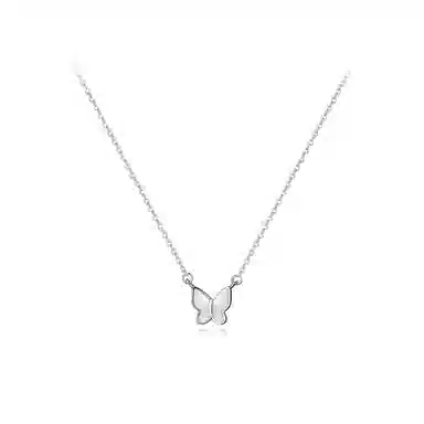 【纯银999 | 幸运蝴蝶】 六桂福珠宝 小众设计经典百搭高级感学生日常简约精致轻奢通勤极简约会温柔气质可调节锁骨链#好运 足银 项链 女款