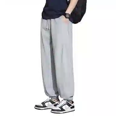 顶峰保罗 潮牌宽松大码无性别主义运动通勤束脚卫裤弹力抽绳显高百搭简约时尚加绒加厚休闲裤 男女同款