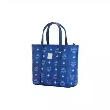 MCM Toni Visetos Tote Bag Blue