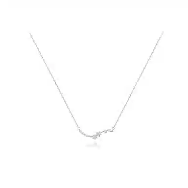 【纯银999 | 星月系列】 六桂福珠宝 小众设计经典百搭高级感简约精致轻奢通勤极简约会温柔气质可调节锁骨链 足银 项链 女款