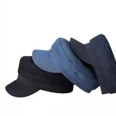 氧气樱桃 老钱风水洗复古平顶纯色八角日系高级百搭牛仔 棉 帽子 男女同款情侣款