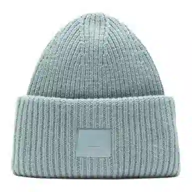 Acne Studios Logo Patch Wool Beanie Light Blue