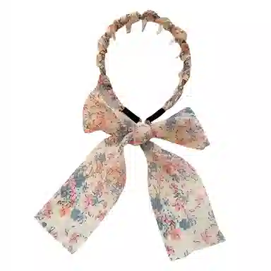 蒙妮 超仙田园小碎花飘带头箍高颅顶时尚发卡 亚克力 布艺 发箍 女款