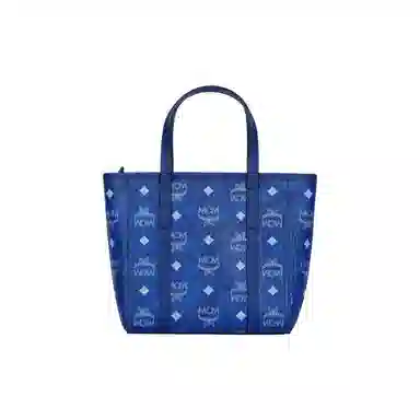 MCM Toni Visetos Tote Bag Blue