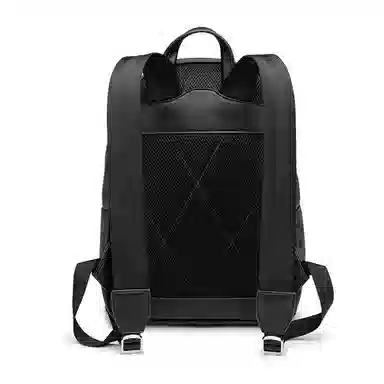 老人头 时尚潮流商务通勤大容量 合成革 双肩包 男女同款情侣款 黑色