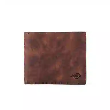 Jeep Leather Short Wallet Brown