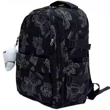 维多利亚旅行者 小熊印花大容量初高中大学生旅行通勤 尼龙 双肩包 常规 男女同款情侣款 印花