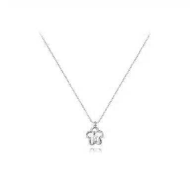 【纯银999 | 星星】 六桂福珠宝 小众设计经典百搭高级感日常简约精致轻奢通勤极简温柔气质可调节锁骨链 足银 项链 女款