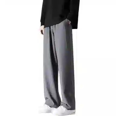 顶峰保罗 潮牌美式高街宽松运动直筒拖地长裤无性别主义痞帅简约纯色时尚百搭垂感休闲裤 男女同款