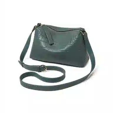 老人头 时尚鳄鱼纹百搭柔软高级质感 牛皮革拼合成革 单肩包 常规 女款 多色