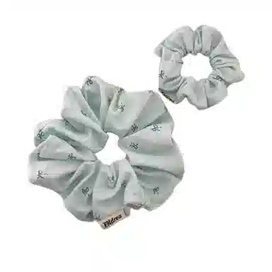 丹琴 奶油海盐蓝 灯芯绒蝴蝶结甜美百搭大肠圈发绳大号丸子头发饰#好运 布艺 发圈/头绳 女款