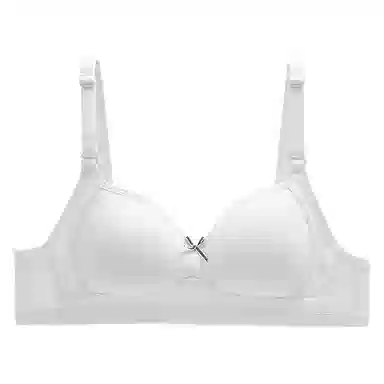 二三二三 纯色透气吸汗防下垂亲肤柔软无痕舒适蝴蝶结点缀氛围感美背时尚百搭无钢圈可调节肩带文胸 女款