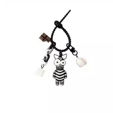 图涂丫 丑萌眼斑马钥匙扣可爱卡通长颈鹿 树脂 挂件 男女同款情侣款