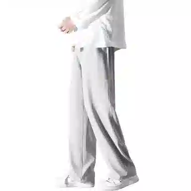 顶峰保罗 潮牌美式高街宽松运动直筒拖地长裤无性别主义痞帅简约纯色时尚百搭垂感休闲裤 男女同款