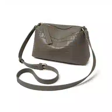 老人头 时尚鳄鱼纹百搭柔软高级质感 牛皮革拼合成革 单肩包 常规 女款 多色