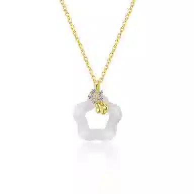 玄唐 玉见花开微镶国风高级感#好运 玉髓 项链 女款